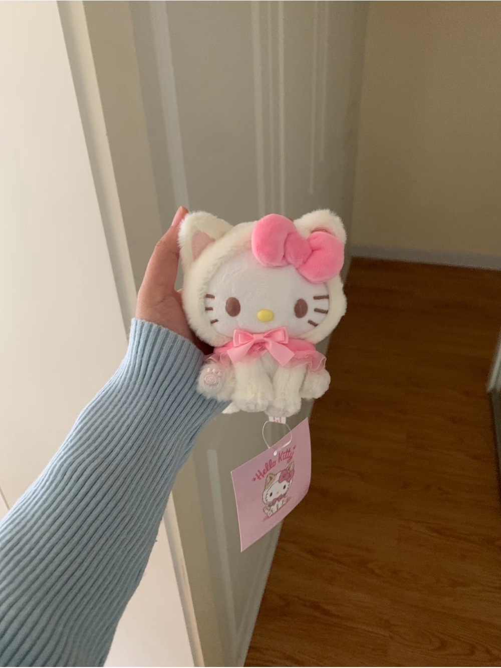 Hello Kitty Plush Charm in White and Pink